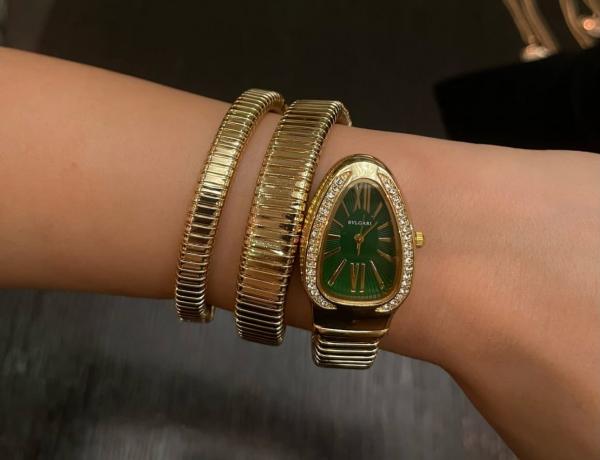 Bvlgari Serpenti Tubogas Gold Green Dial