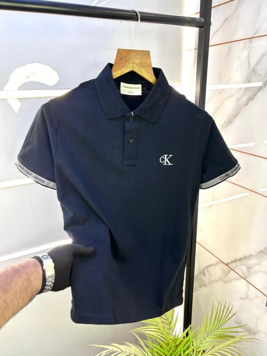 Calvin_Klein Navy Imported Collar Neck Premium Polo T-shirt F2652-NY