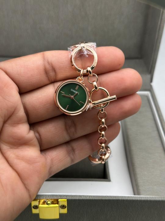 Chanel Round Rosegold DarkGreen