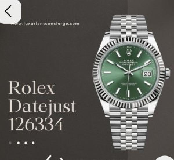 Rolex Date Just Silver Green