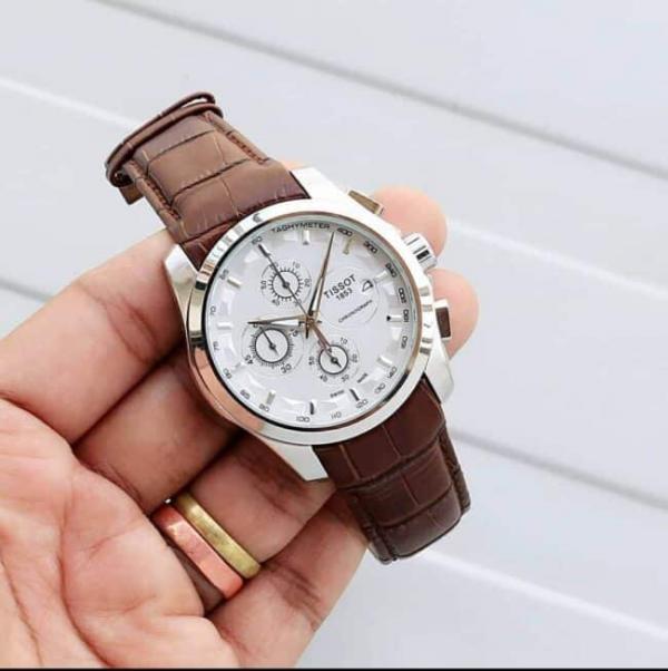 Tissot 1853 Courtier Watch Brown White Leather Belt