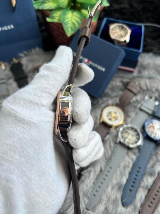 Tommy Hilfiger brown leather automatic