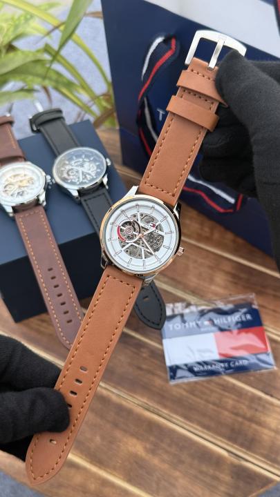 Tommy Hilfiger light brown leather automatic