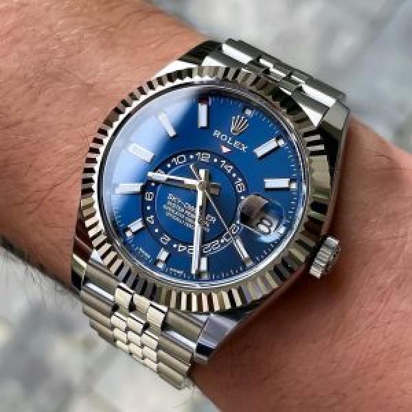 Rolex sky dweller silver blue