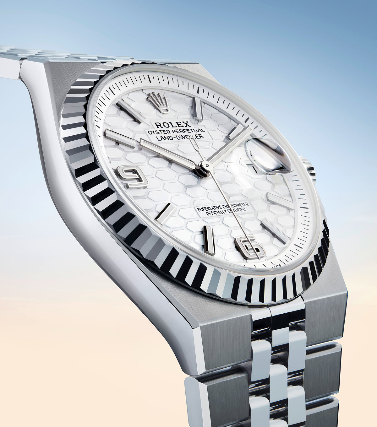 Rolex Land dweller silver with white dial (Quartz)