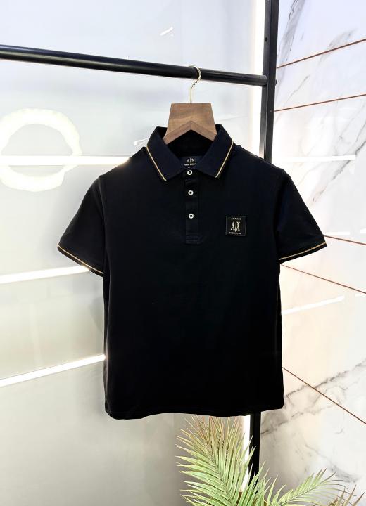 Arman_i Exchange Black Polo Neck Premium Collar T-shirt F1459-BL