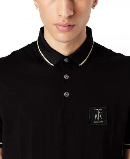 Arman_i Exchange Black Polo Neck Premium Collar T-shirt F1459-BL