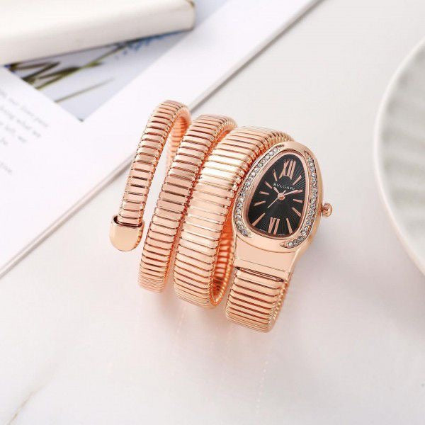 BVLGARI WATCH ROSE GOLD BLACK DIAL