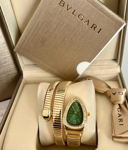 Bvlgari Serpenti Tubogas Gold Green Dial