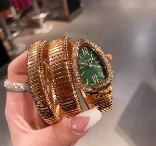 Bvlgari Tubogas Rose Gold Green Dial