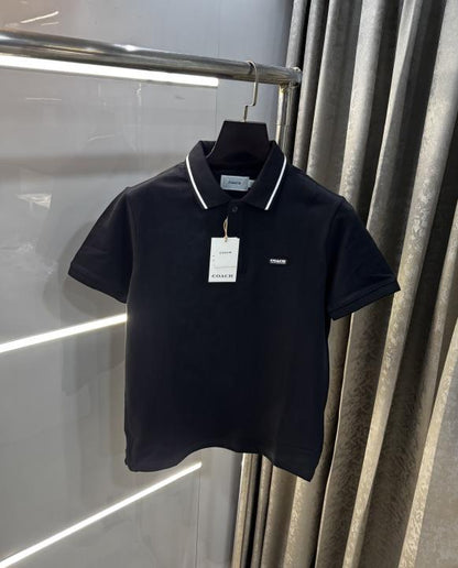 Coac h Black Logo Work Imported Polo T-Shirt