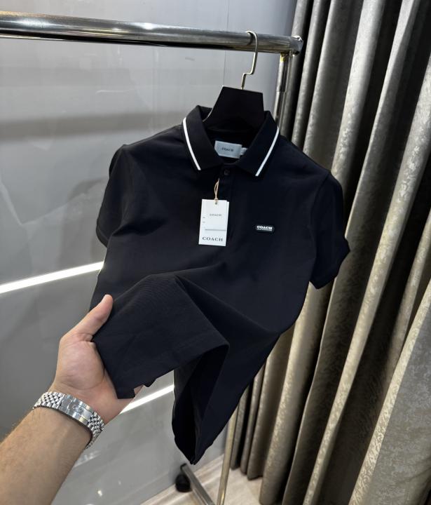 Coac h Black Logo Work Imported Polo T-Shirt