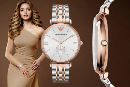 Emporio Armani White TwoTone Chrono