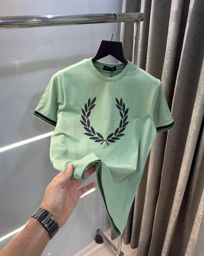 Fredperry Green Logo Print Imported T-Shirt