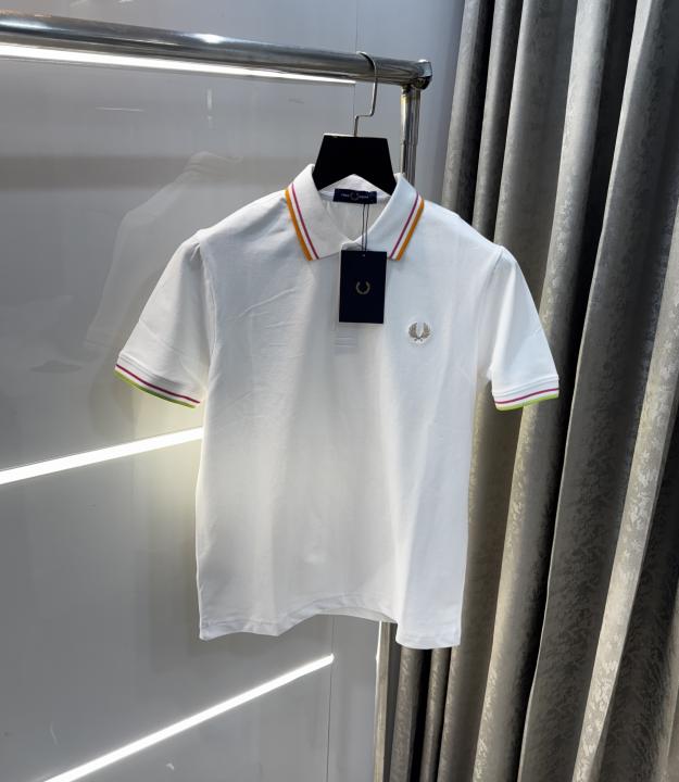 Fredperry White Embroidery Logo Premium Polo T-Shirt