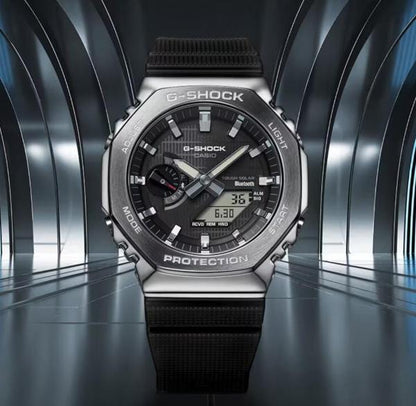 Gshock GM2100 Silver Black Leather