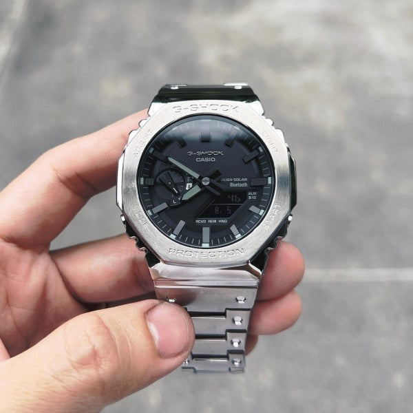 Gshock GM2100 Silver Black ChainBelt