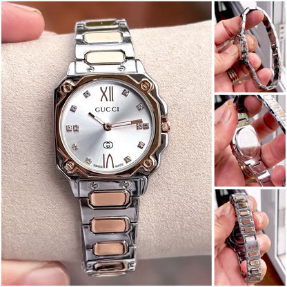 Gucci Limited Edition Silver Copper White Dial