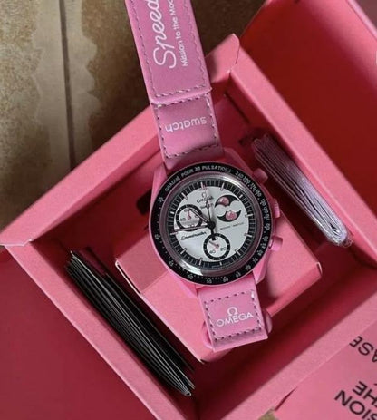Omega Swatch Pink Moon Phase