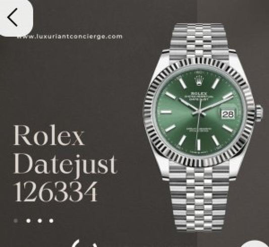 Rolex Date Just Silver Green