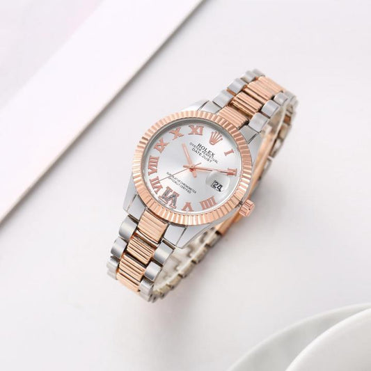 Rolex Two Tone White Watch For Her