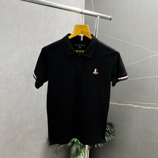 Tomm_y Hilfiger Black Premium Polo Neck Tshirt 467