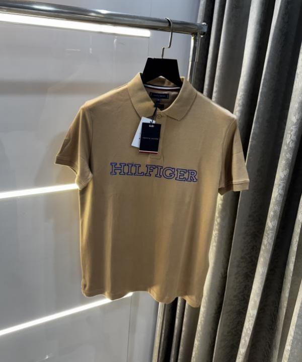 Tommy Hilfiger Beige Logo Work Premium Polo T-Shirt