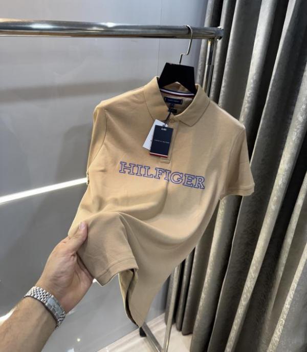 Tommy Hilfiger Beige Logo Work Premium Polo T-Shirt