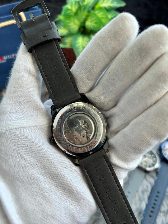 Tommy Hilfiger black leather automatic