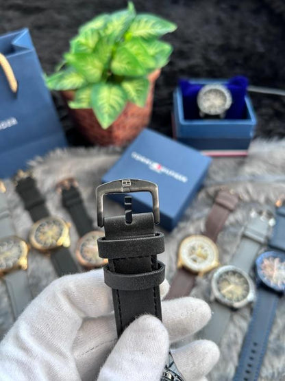 Tommy Hilfiger black leather automatic