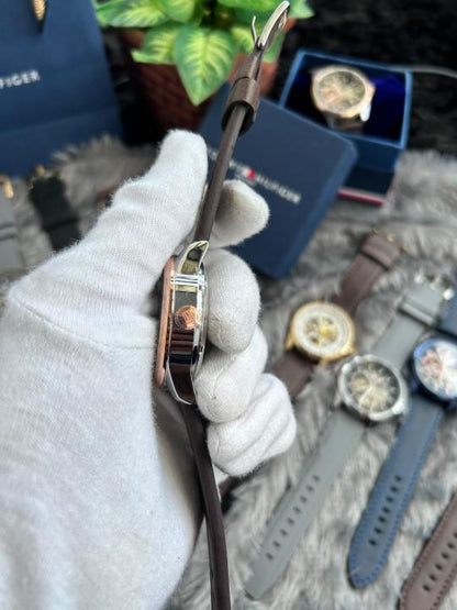 Tommy Hilfiger brown leather automatic