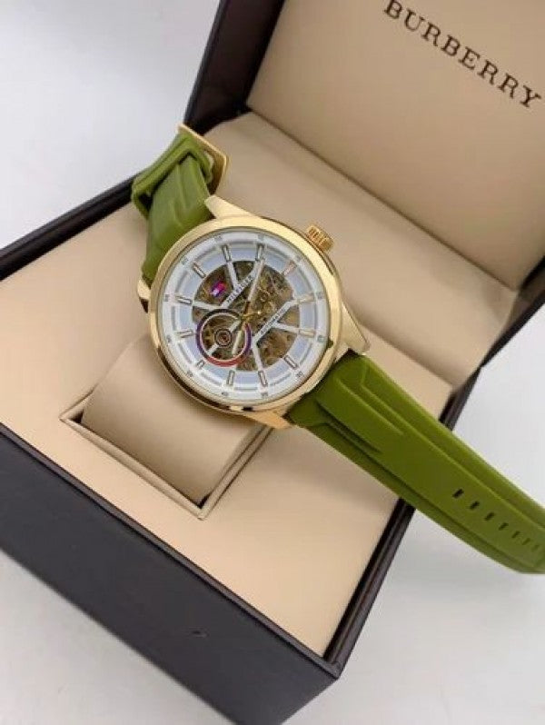 Tommy Hilfiger green rubber belt automatic