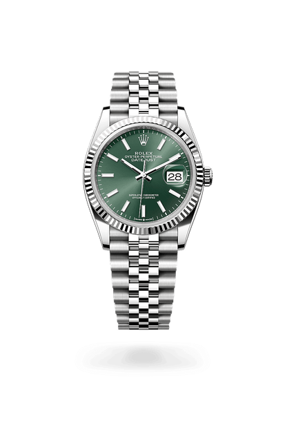 Rolex Date Just Silver Green