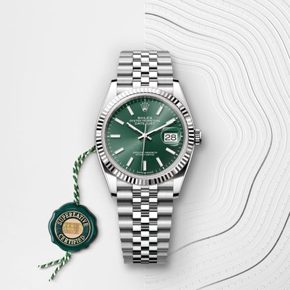 Rolex Date Just Silver Green