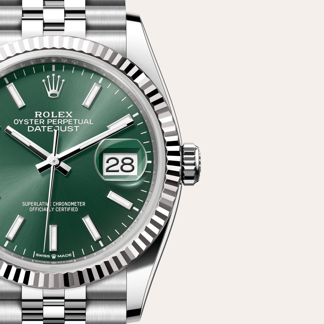Rolex Date Just Silver Green