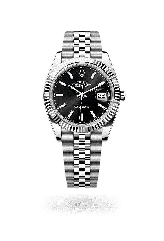 Rolex Date Just Silver with Black Dial