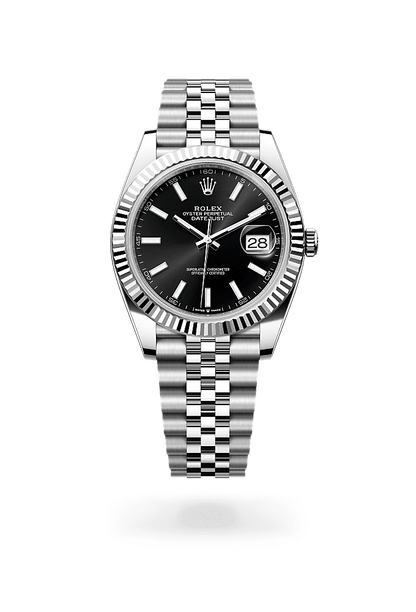 Rolex Date Just Silver with Black Dial