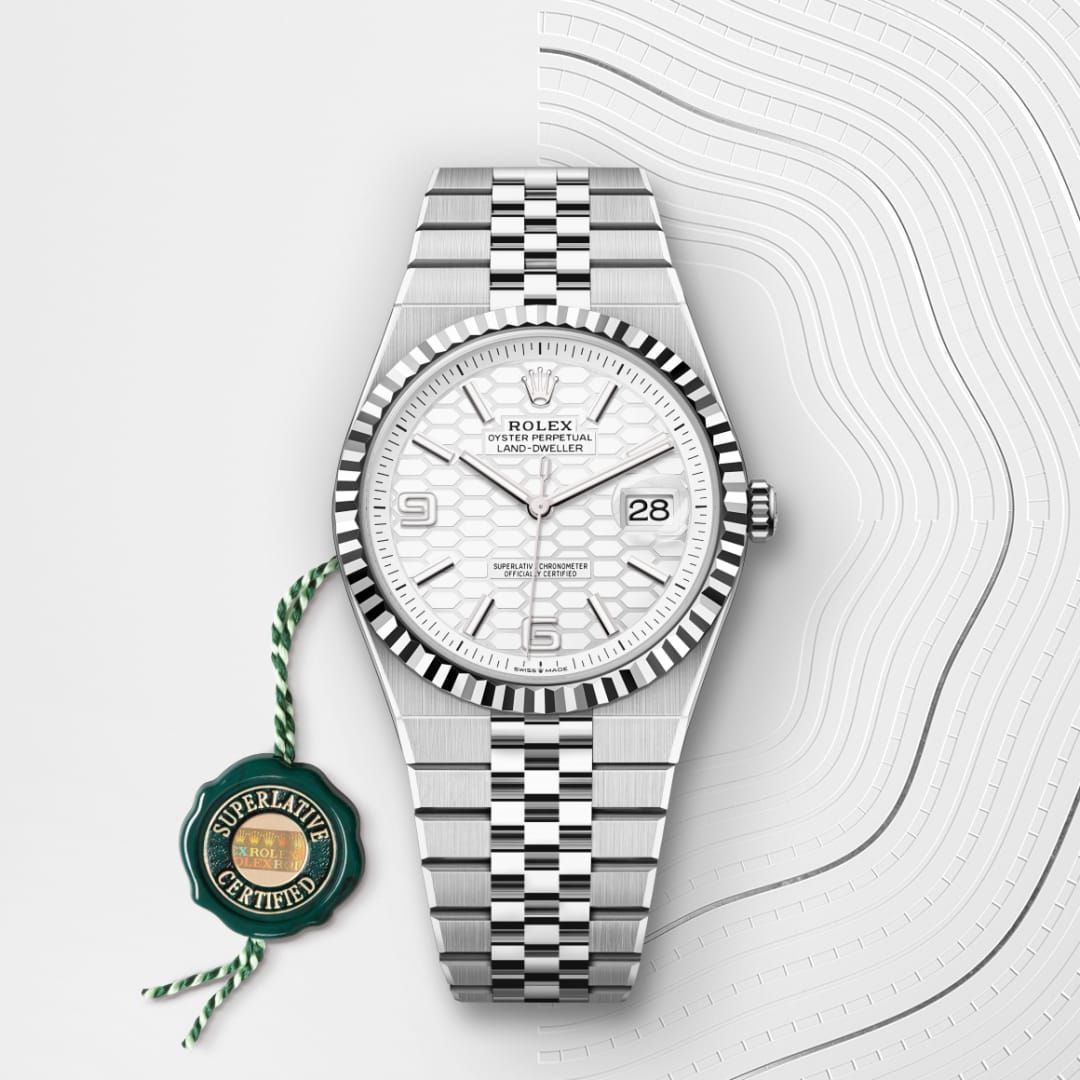 Rolex Land dweller silver with white dial (Quartz)