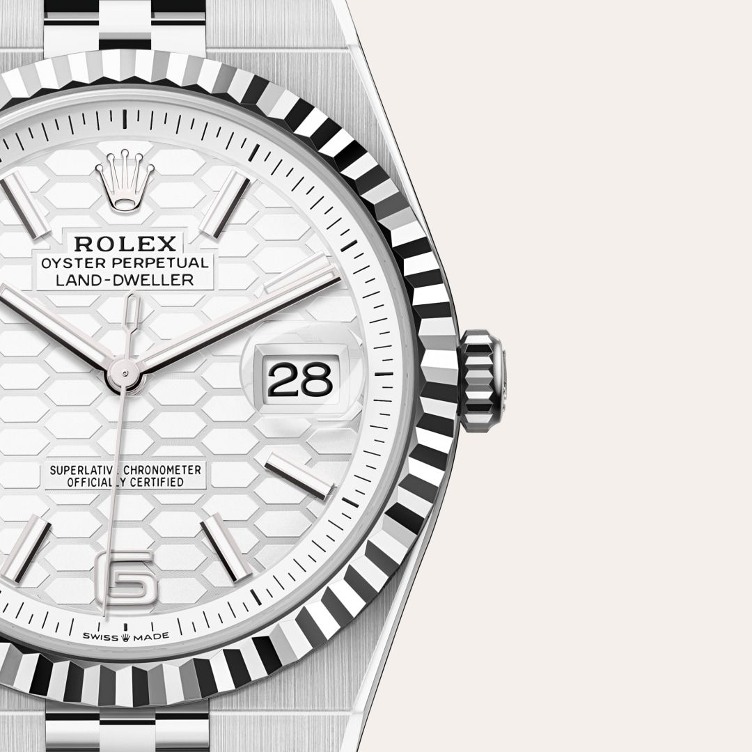 Rolex Land dweller silver with white dial (Quartz)