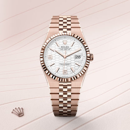 Rolex Land Dweller Rose Gold with White Dial