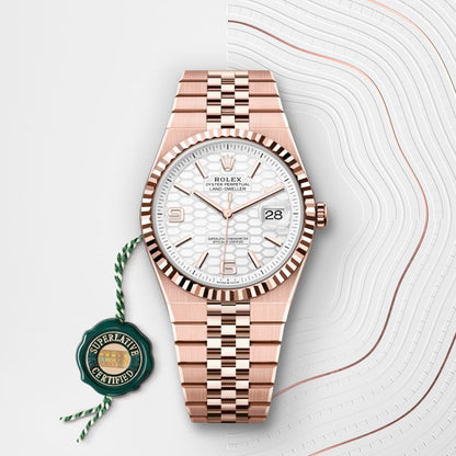 Rolex Land Dweller Rose Gold with White Dial