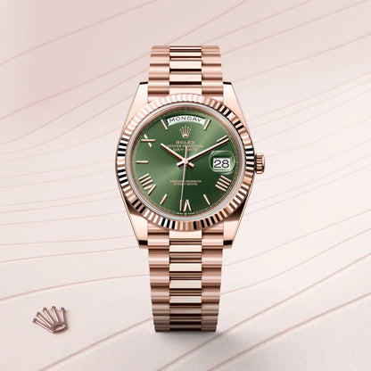 Rolex Day Date Rose Gold Green Dial