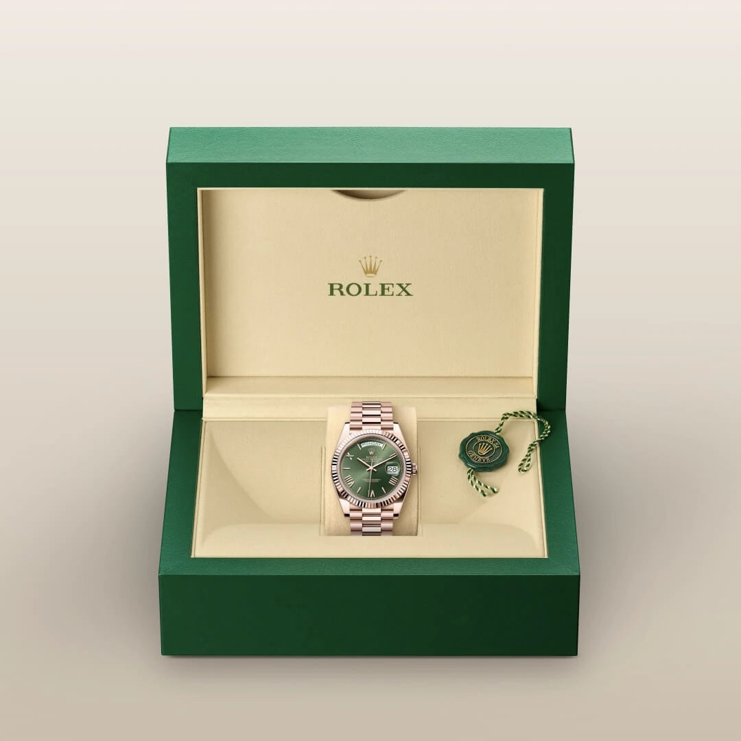 Rolex Day Date Rose Gold Green Dial