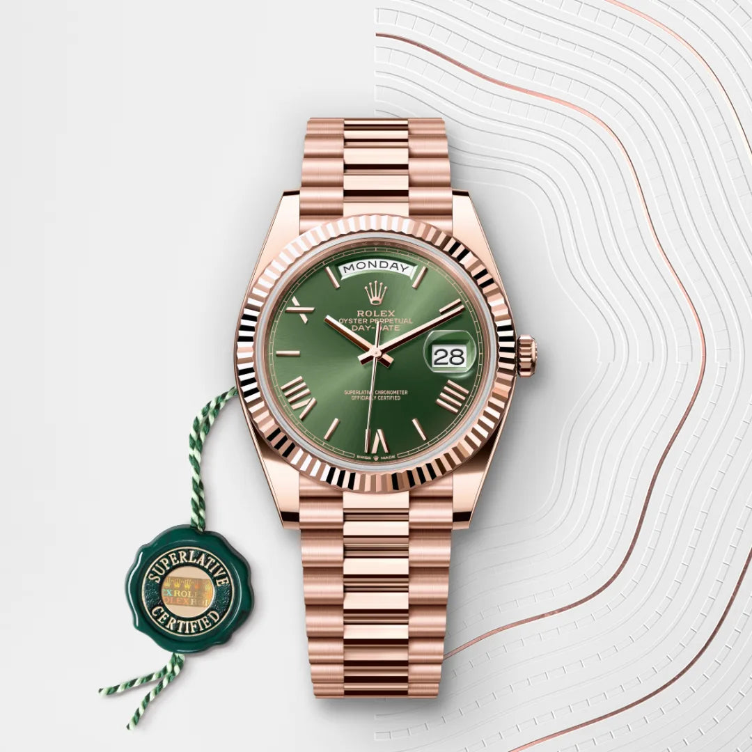 Rolex Day Date Rose Gold Green Dial