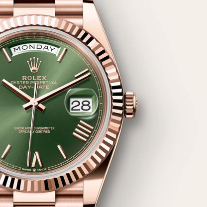Rolex Day Date Rose Gold Green Dial