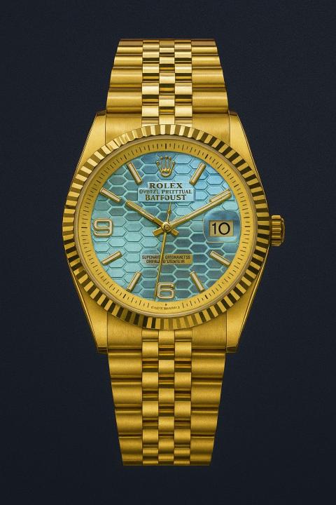 Rolex Land dweller Gold with aqua dial