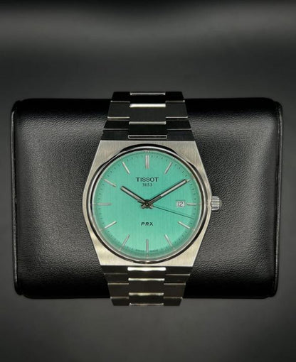 Tissot Prx silver with aqua dial