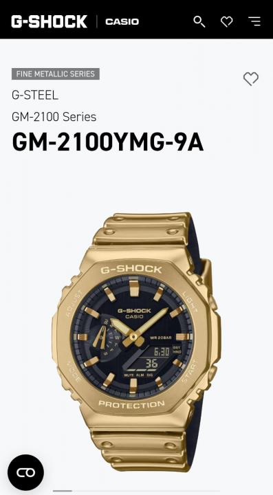 Casio g shock gm2100 gold with black dial