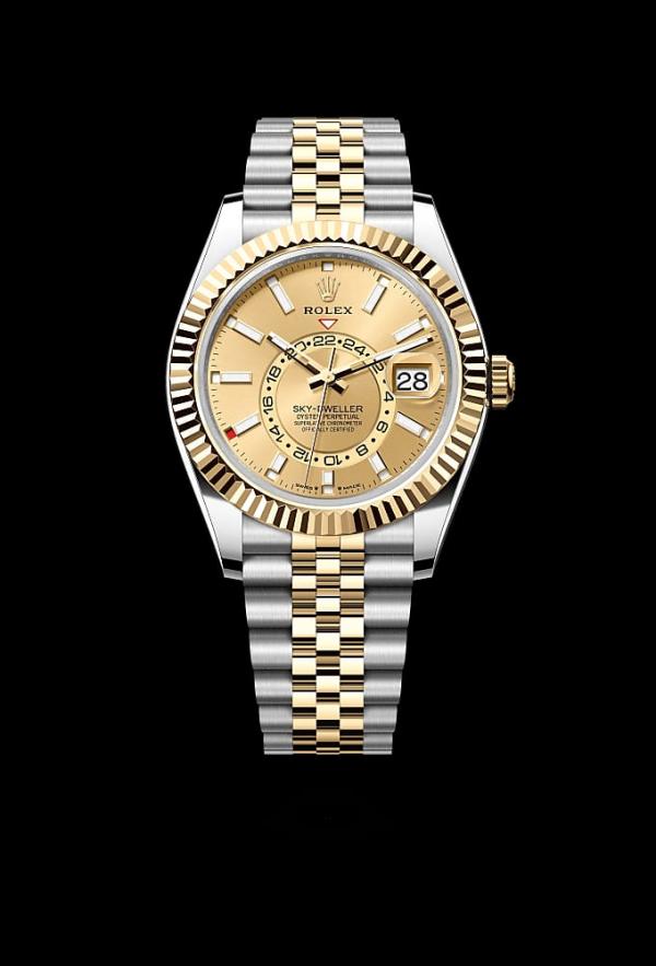 Rolex Sky dweller two tone silver gold