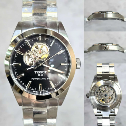 Tissot Prx Powermatic Open heart silver black